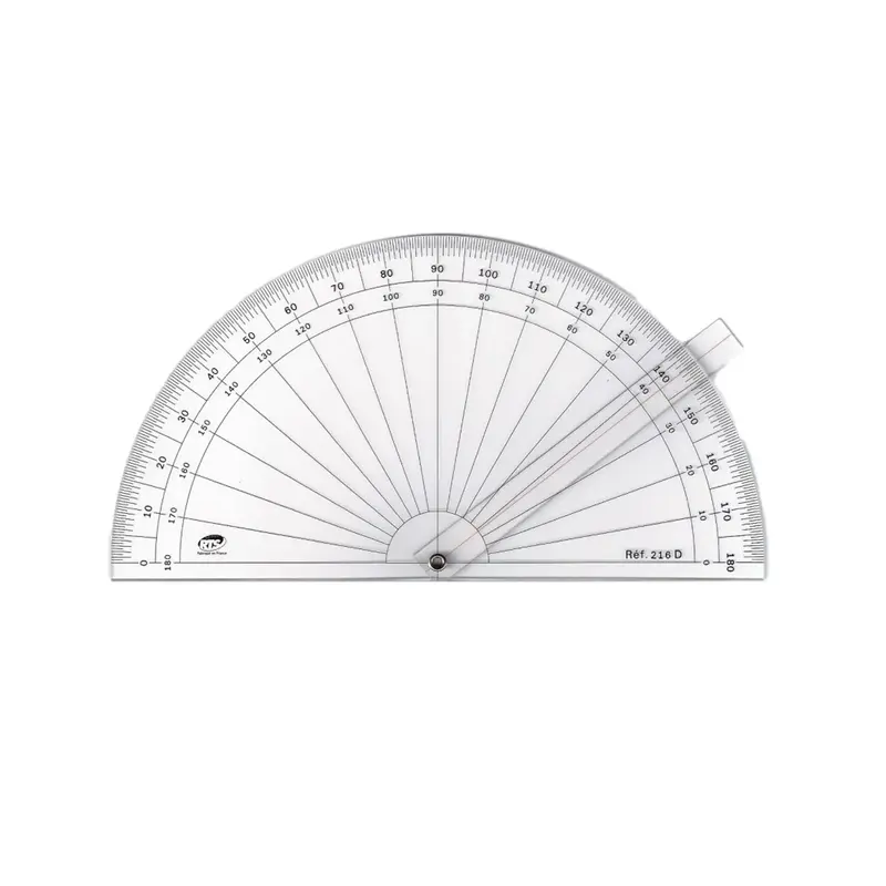 Rapporteur d'axe 180° - 16 cm