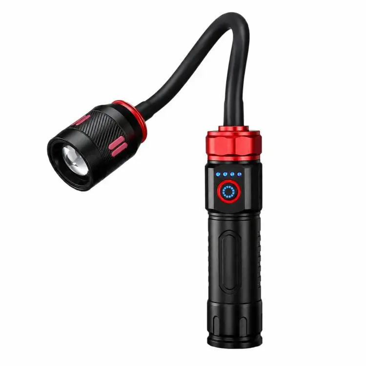Rechargeable LED Gooseneck Work Light With Magnetic Base Zoomable Inspection Flashlight, No Batteries, Color