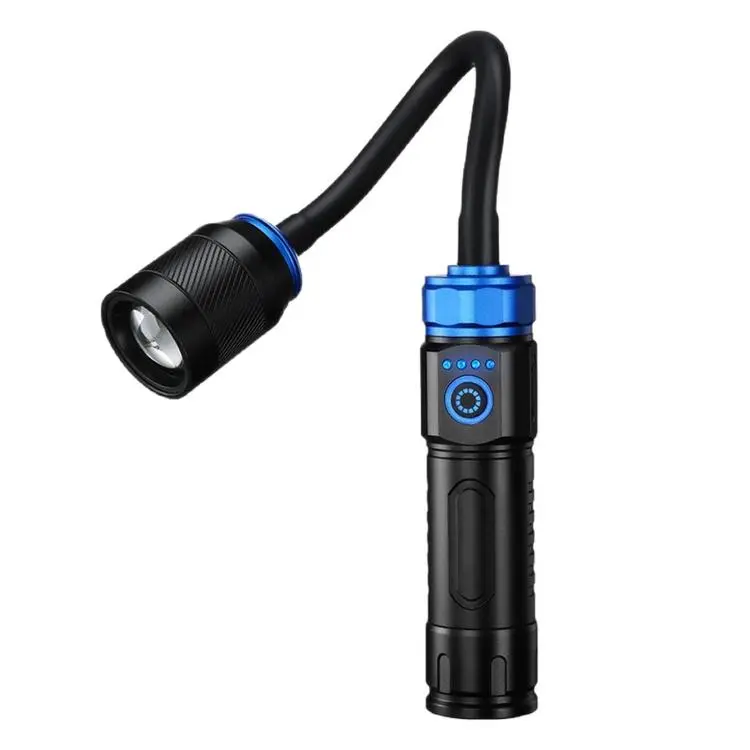 Rechargeable LED Gooseneck Work Light With Magnetic Base Zoomable Inspection Flashlight, No Batteries, Color