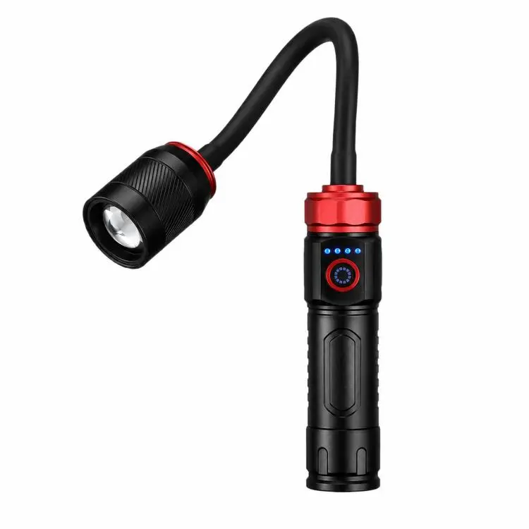 Rechargeable LED Gooseneck Work Light With Magnetic Base Zoomable Inspection Flashlight, No Batteries, Color