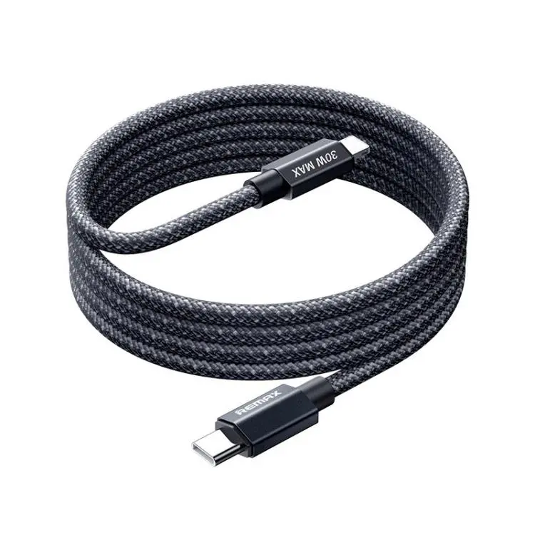 REMAX CB01 PD30W Type-C to 8 Pin Aluminum Alloy Braided Fast Charging Data Cable with LED Light, Length