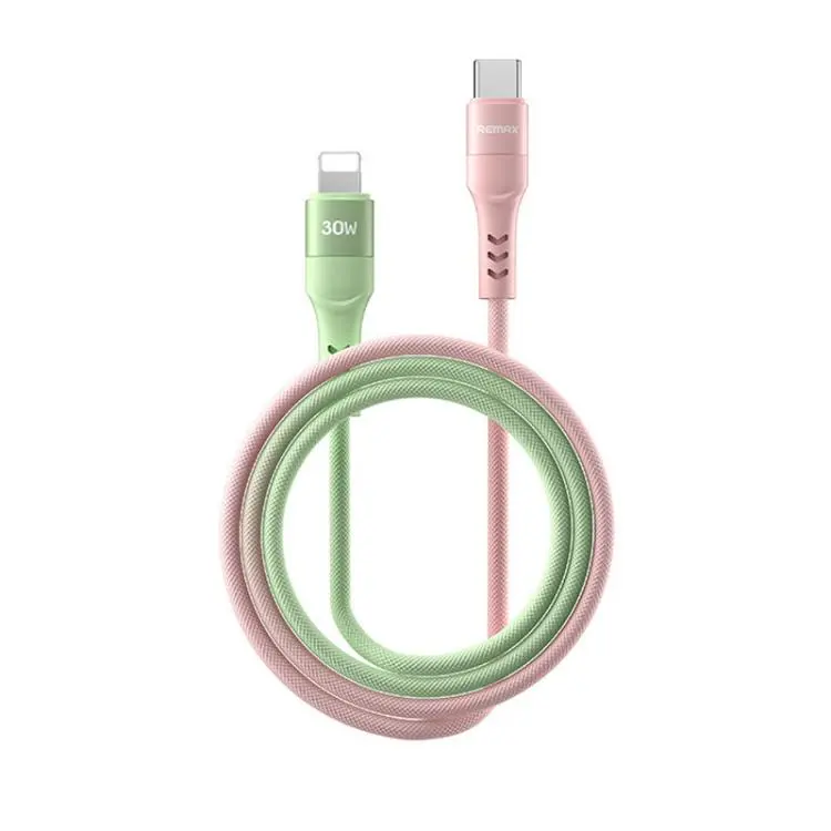 REMAX CB16 PD30W Type-C to 8 Pin Macaron Braided Fast Charging Data Cable, Length