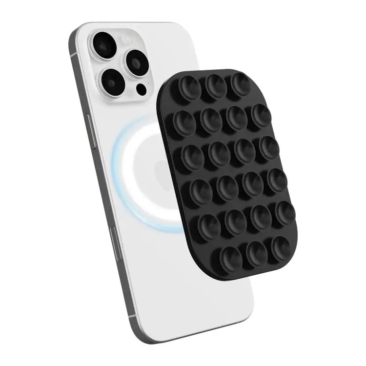 Reusable Silicone Magnetic Phone Holder(Black)