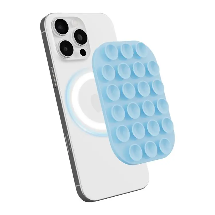 Reusable Silicone Magnetic Phone Holder(Light Blue)