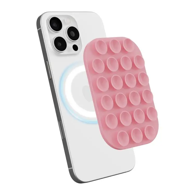 Reusable Silicone Magnetic Phone Holder(Pink)