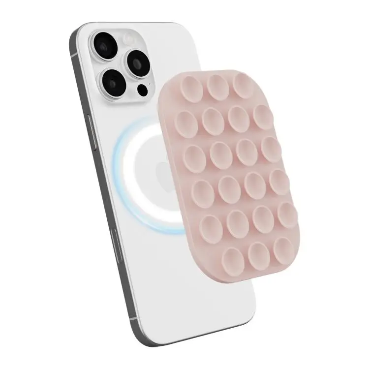 Reusable Silicone Magnetic Phone Holder(Sand Pink)