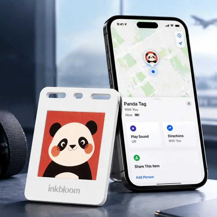 RK-C536 E-ink Screen Locator Tag Compatible with Find My APP(White)