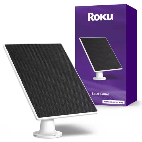 Roku - Solar Panel USB-C 2025 for Battery Camera & Battery Plus Only DIY In...
