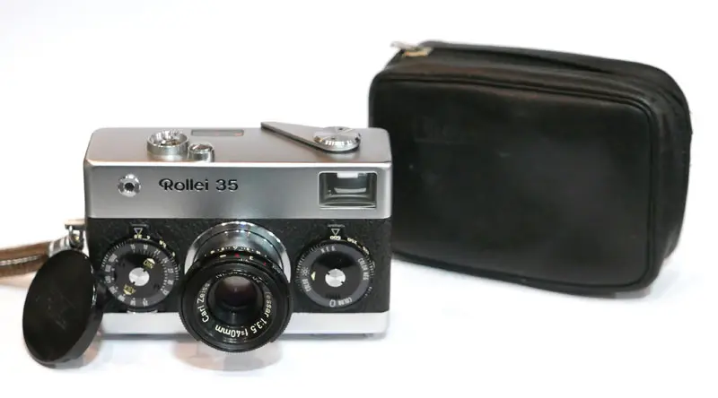 Rollei 35 chromé révisé avec étui cuir