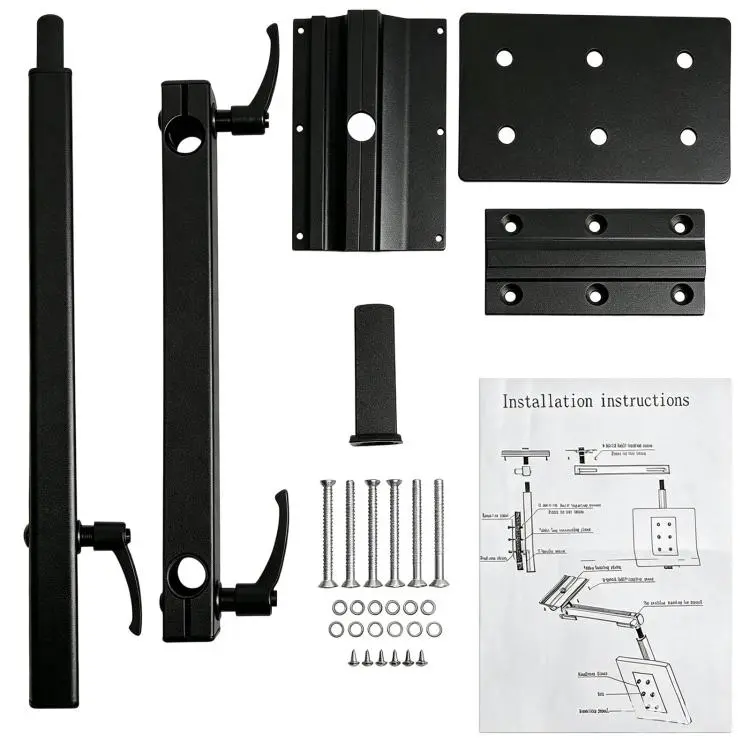 RV Multifunctional Rotatable Telescopic Table Leg Bracket Movable Table Leg Support For Yacht(Black)