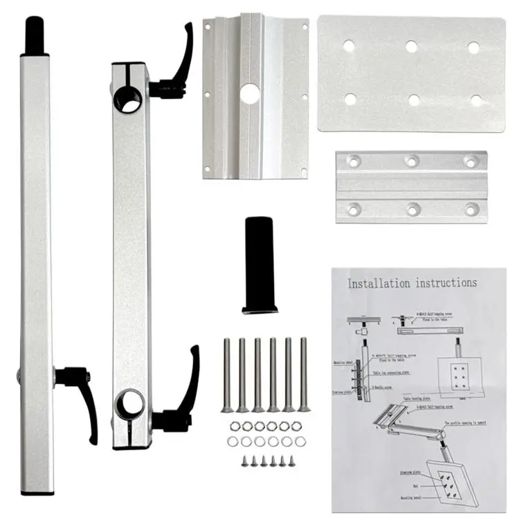 RV Multifunctional Rotatable Telescopic Table Leg Bracket Movable Table Leg Support For Yacht(Silver)
