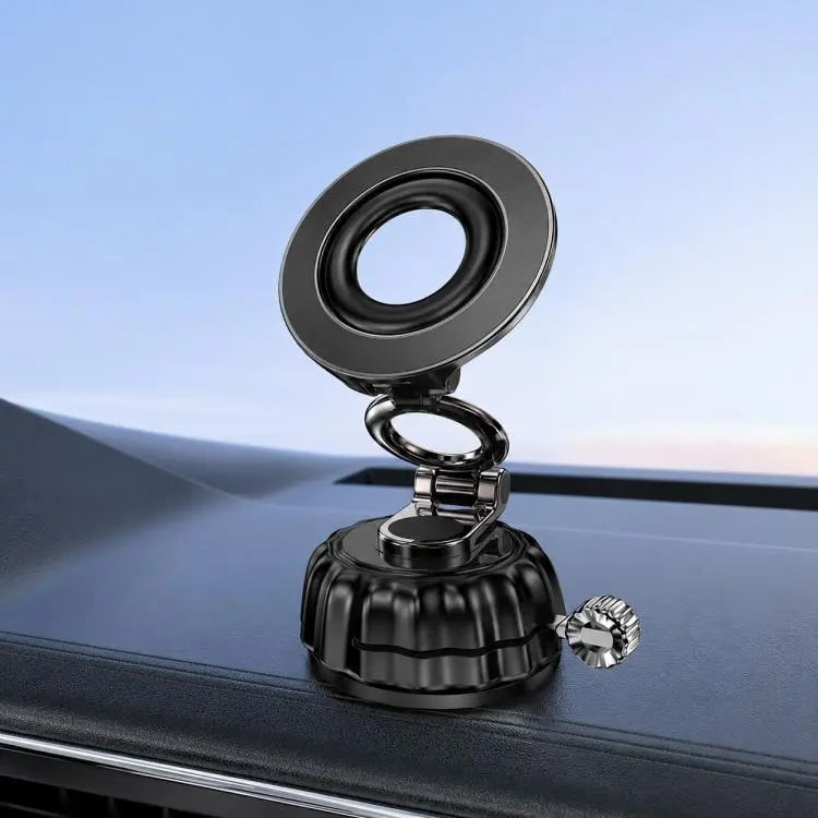 S21 Vacuum Suction Cup Magnetic Car Phone Holder Universal Car Navigation Mount(Black)