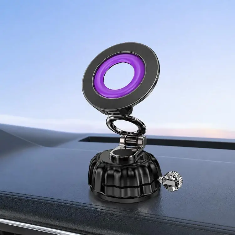 S21 Vacuum Suction Cup Magnetic Car Phone Holder Universal Car Navigation Mount(Purple)