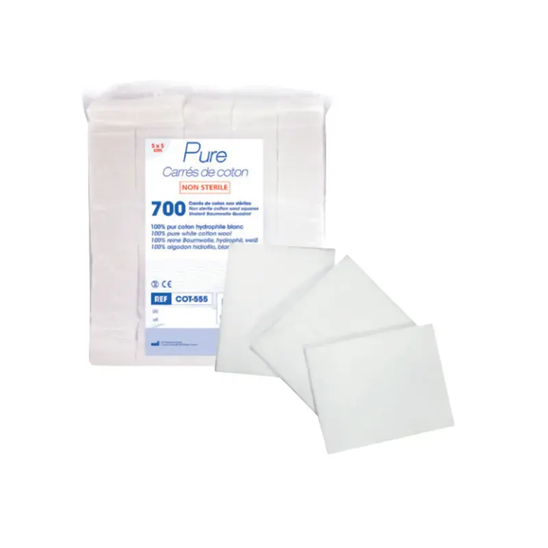 Sachet de 700 Carrés de coton - 5 x 5 cm