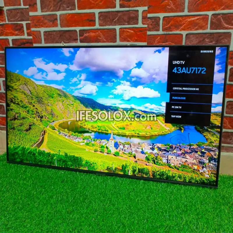 SAMSUNG 43 Inch UE43AU7100 Series 2021 Certified 4K UHD Smart Frameless TV (Bluetooth, WiFi, Miracast, AirPlay) - UK Used