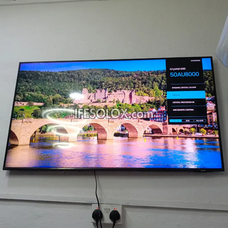 SAMSUNG 50 inch UE50AU8000 Series Premium Crystal UHD 4K Smart Frameless TV with Bluetooth, Miracast & AirPlay - Foreign Used