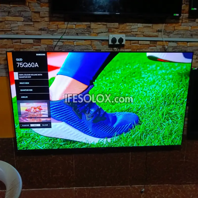 SAMSUNG 75 Inch QLED 75Q60A Certified True 4K UHD HDR10+ Smart Frameless QLED TV - Foreign Used