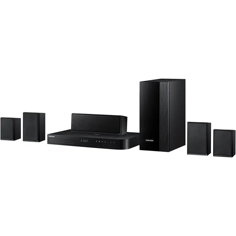 Samsung HT-J5100K 5.1Ch 1000Watts Blu-ray 3D Home Theater Complete Set (USB, Aux, FM, Optical, HDMI) - Foreign Used