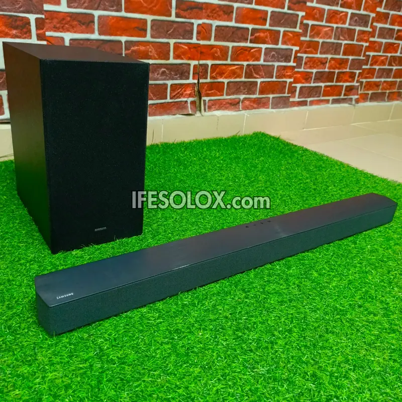 Samsung HW-C450 2.1Ch 300W Bass Boost Bluetooth Sound Bar with Wireless Subwoofer (USB, Optical Input) - Foreign Used