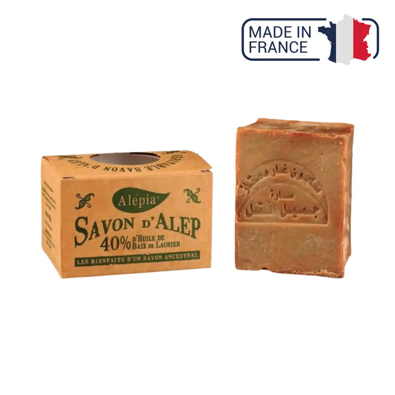 Savon d'Alep 40% de baie de Laurier - 190 g - Alépia