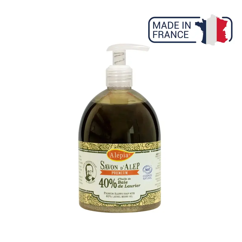Savon liquide d'Alep Premium 40% de Laurier 500 ml - Alépia