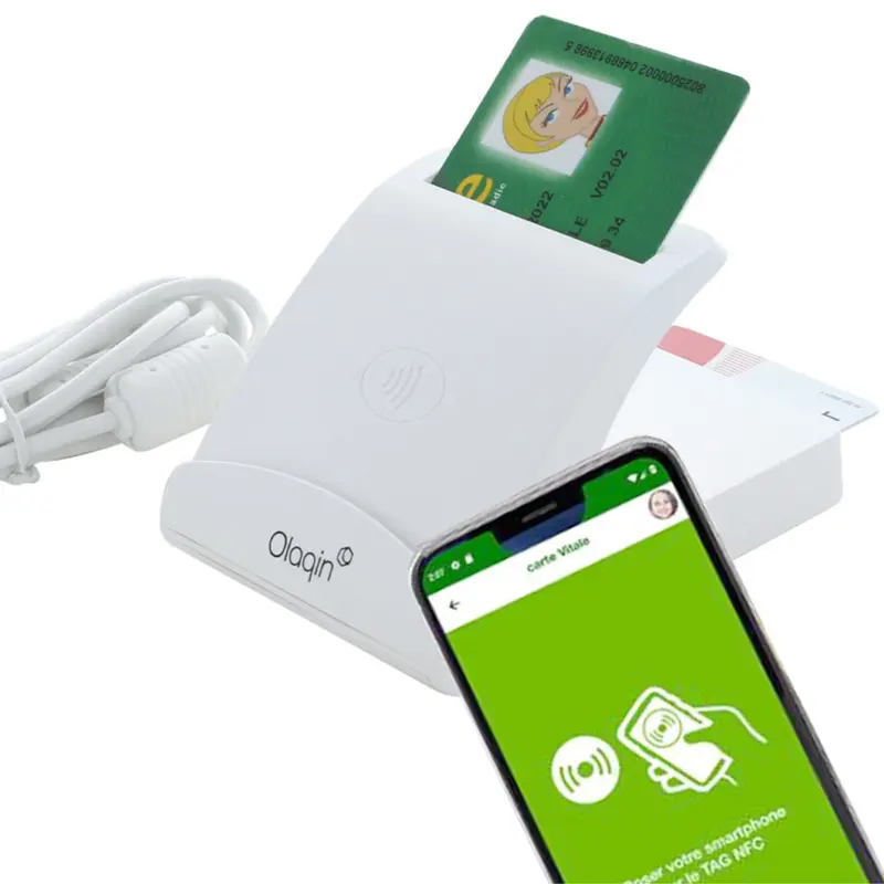SET-2 Contactless - Lecteur Sesam Vitale OLAQIN - bifente et sans contact - PC/SC