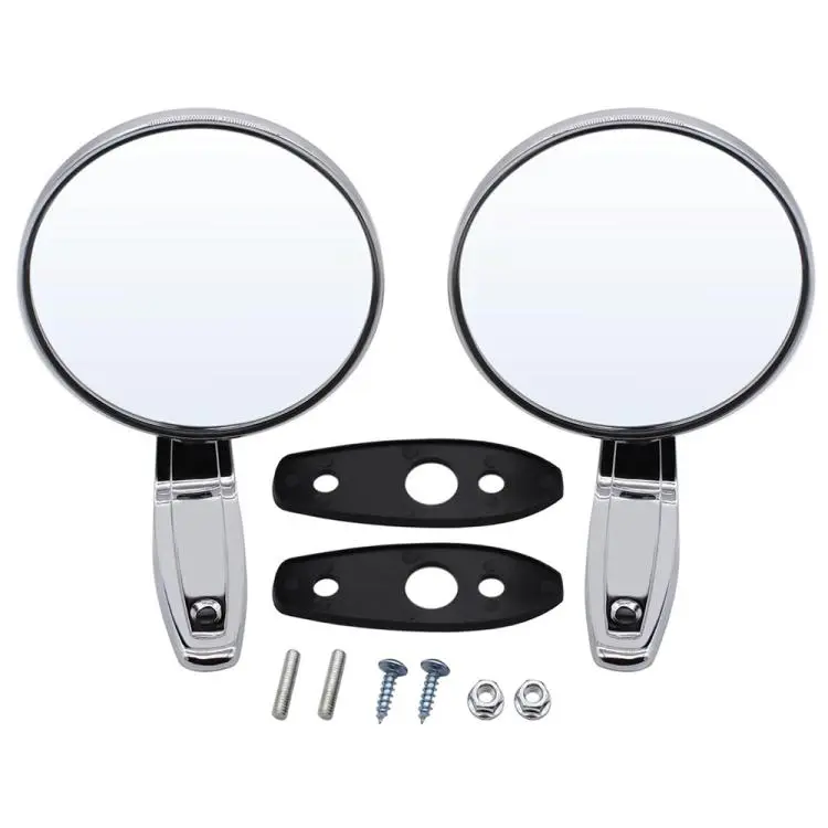 SF-QC-003 1 Pair Vintage Car Front Rearview Mirror(Silver)