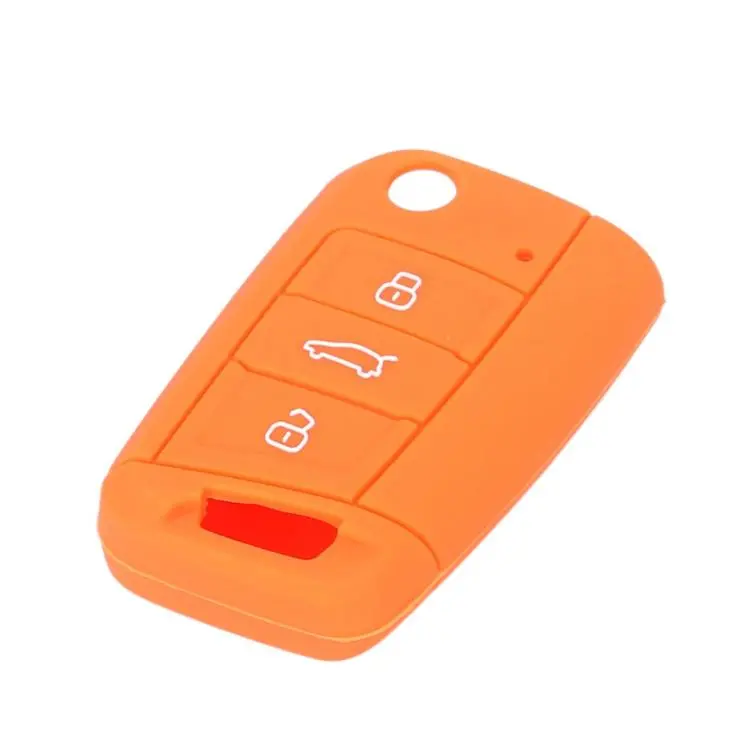 Silicone Key Cover For Volkswagen Golf 7 / Teramont X / Bora / Lavida Plus / T-Cross / Sagitar(Orange)