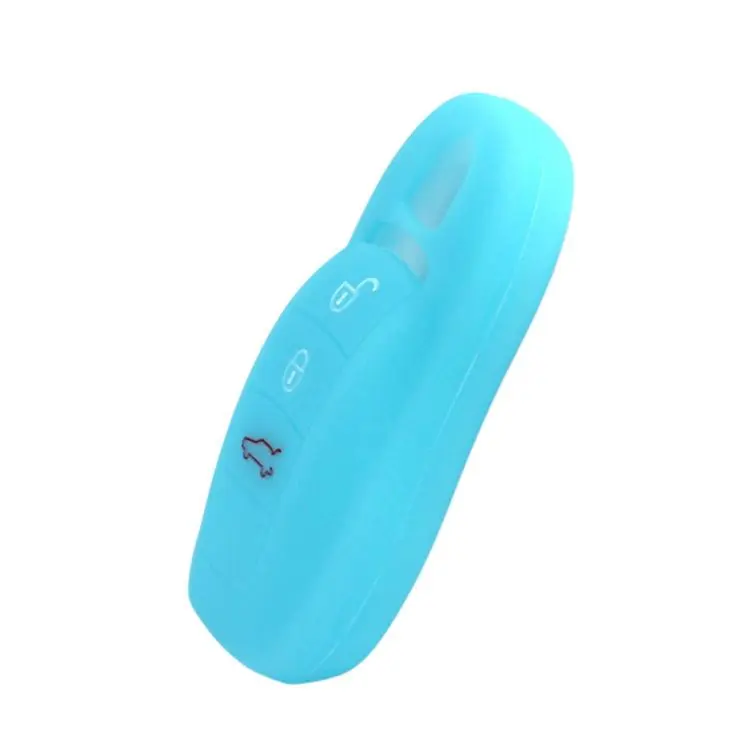 Silicone Key Fob Cover For Porsche Panamera / Macan / Cayenne(Glowing Blue)
