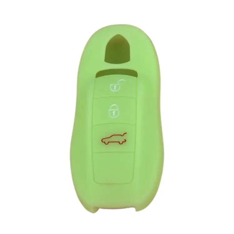 Silicone Key Fob Cover For Porsche Panamera / Macan / Cayenne(Glowing Green)