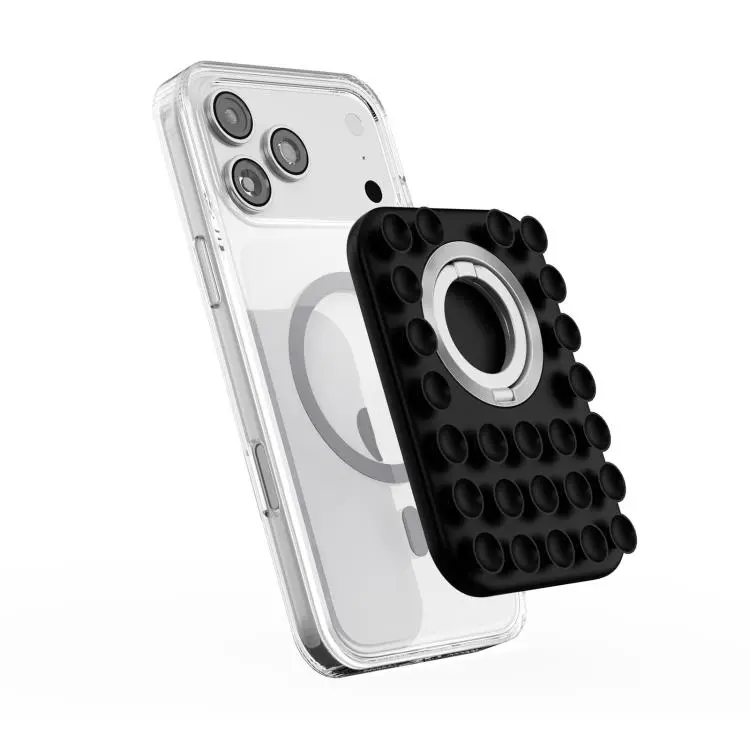 Silicone Magnetic 2 in 1 Phone Stand with Suction Cup(Black)