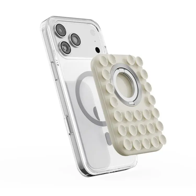 Silicone Magnetic 2 in 1 Phone Stand with Suction Cup(White)