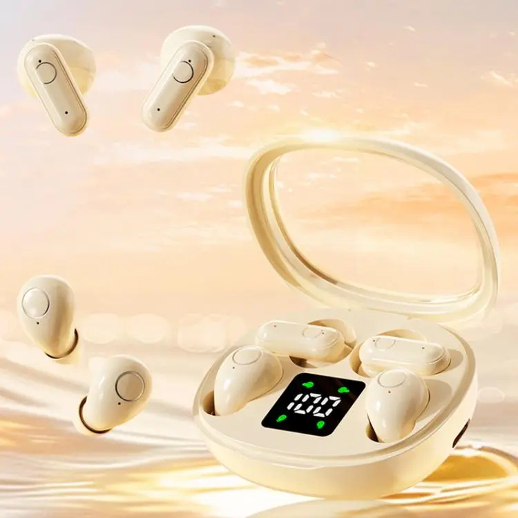 SK35 Four-Ear Painless Mini In-Ear Bluetooth Earphone(Beige)
