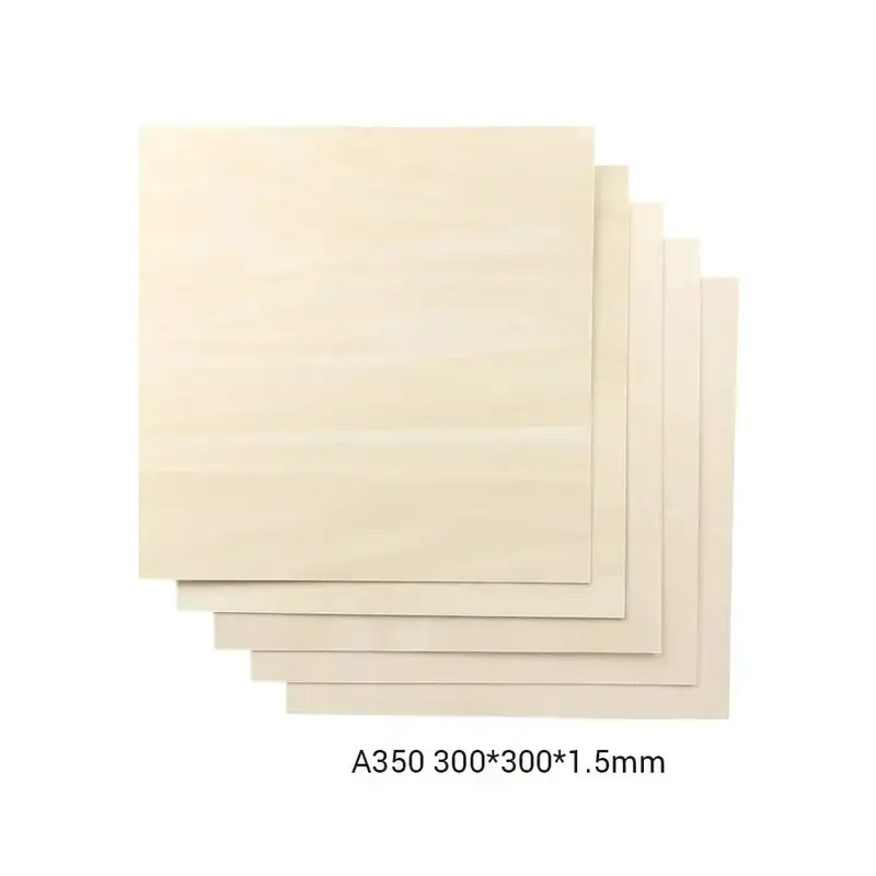 SNAPMAKER BASSWOOD SHEET-A350 / 300X300X1,5MM / 5-PACK
