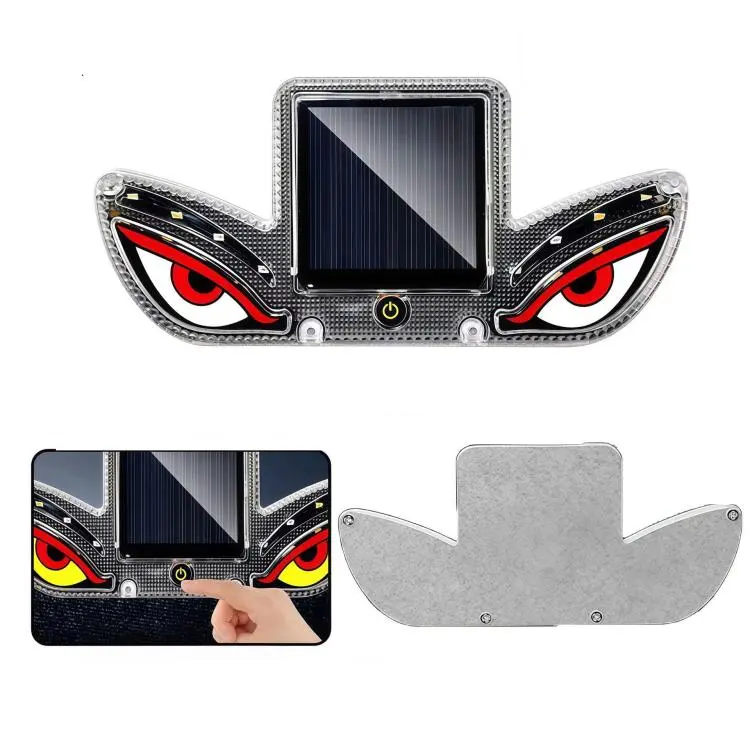 Solar Powered Eagle Eye Strobe Warning Light Wireless RGB Anti-Collision Emergency Flasher Lamp Adhesive Red & White