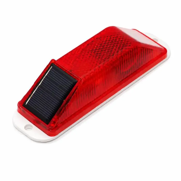 Solar Powered Nighttime Flashing Warning Light Strobe Warning Light(Red)