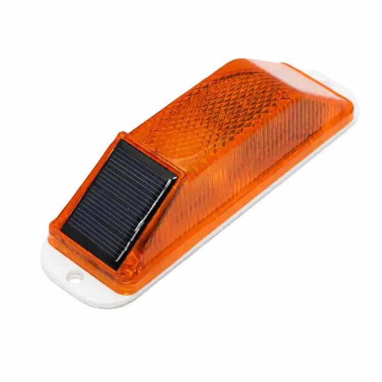 Solar Powered Nighttime Flashing Warning Light Strobe Warning Light(Yellow)