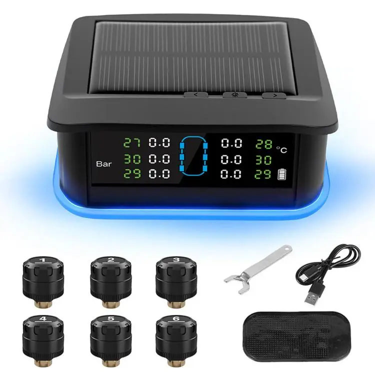 Solar TPMS Tire Pressure Monitoring System With LED Ambient Light, Spec