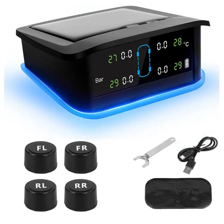 Solar TPMS Tire Pressure Monitoring System With LED Ambient Light, Spec
