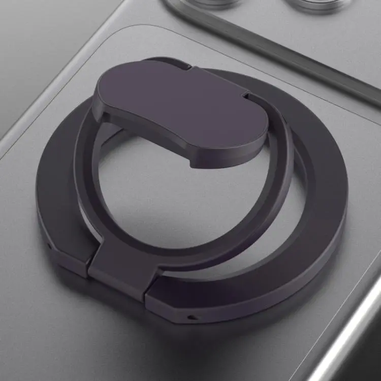 Solid Color Folding Double-sided Magnetic Ring Phone Holder(Dark Purple)