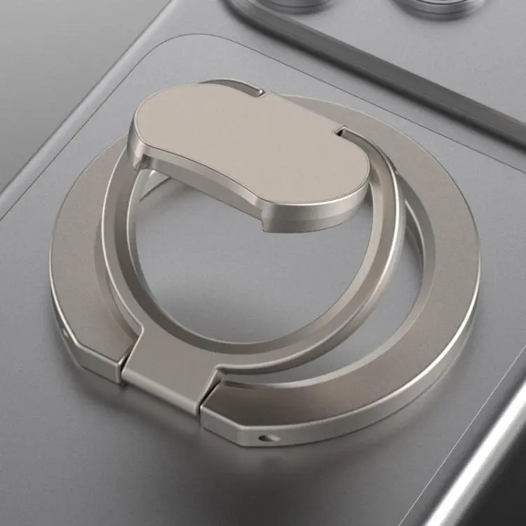 Solid Color Folding Double-sided Magnetic Ring Phone Holder(Gunmetal)