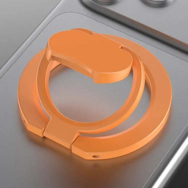 Solid Color Folding Double-sided Magnetic Ring Phone Holder(Orange)
