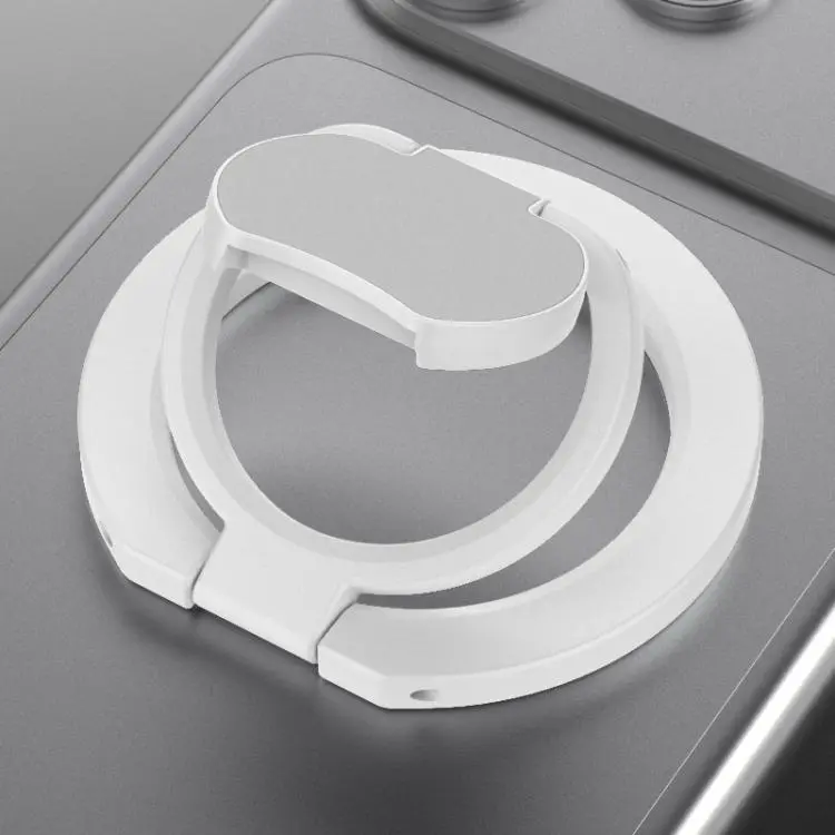 Solid Color Folding Double-sided Magnetic Ring Phone Holder(White)