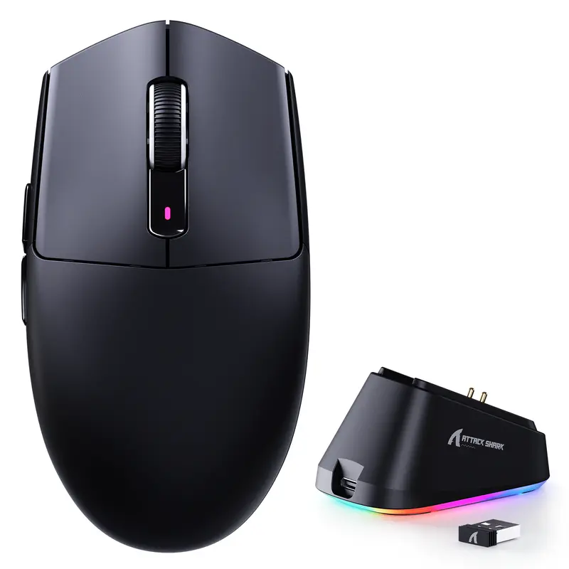 Souris de jeu sans fil ATTACK SHARK G3 PRO tri-mode avec station de charge 25000 DPI Ultra légère