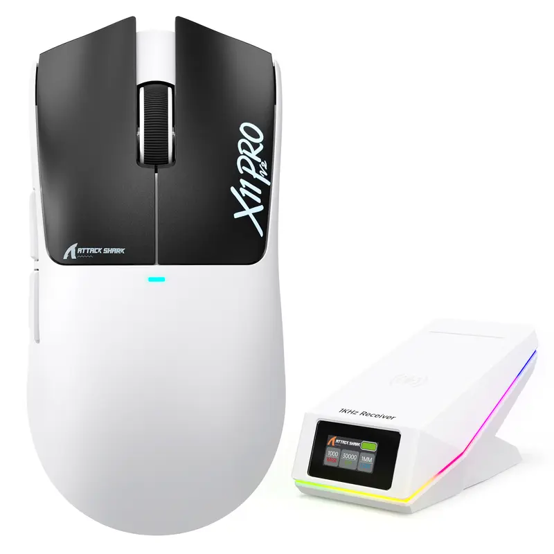 Souris de jeu sans fil ATTACK SHARK X11 PRO V2 avec station de charge et écran TFT