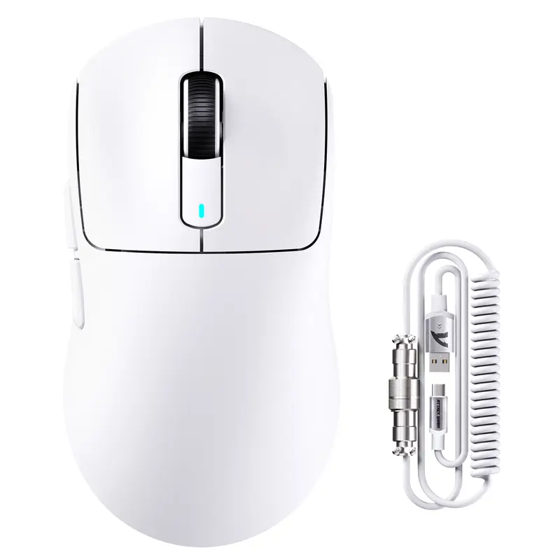 Souris gaming sans fil ATTACK SHARK X3 MAX PAW3950 avec câble spiralé pour souris C06