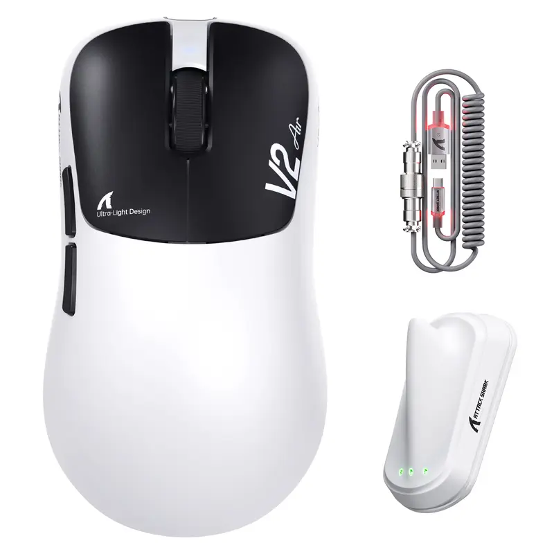 Souris gaming sans fil ergonomique ATTACK SHARK V2 AIR PAW3955MAX