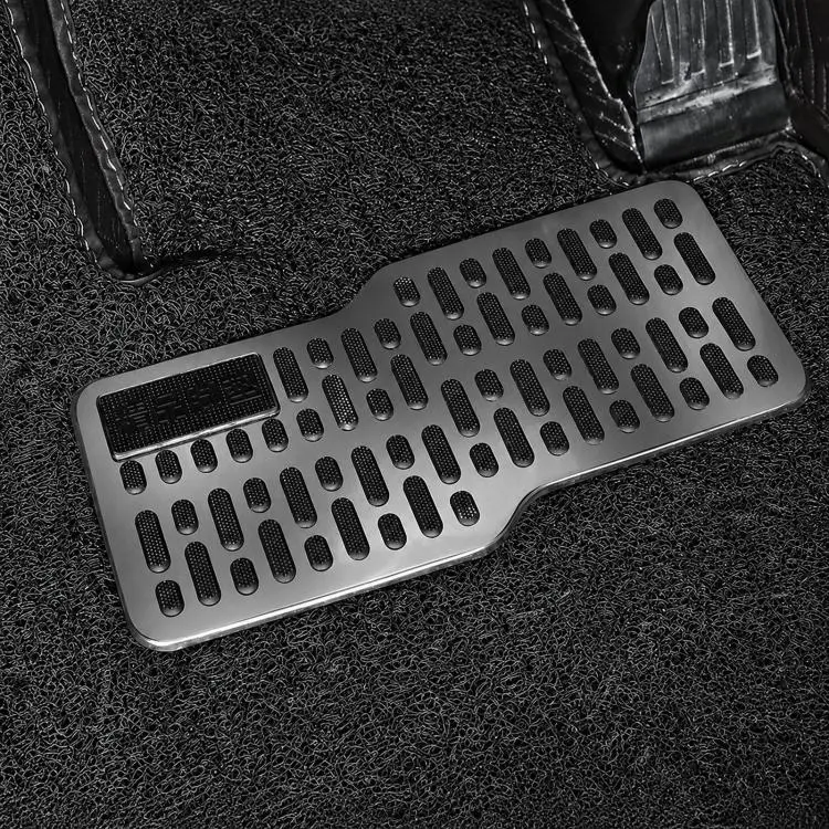 Stainless Steel Car Floor Mat Heel Plate Pad Anti-Slip Driver Side Heel Protector Repair Kit(Black)