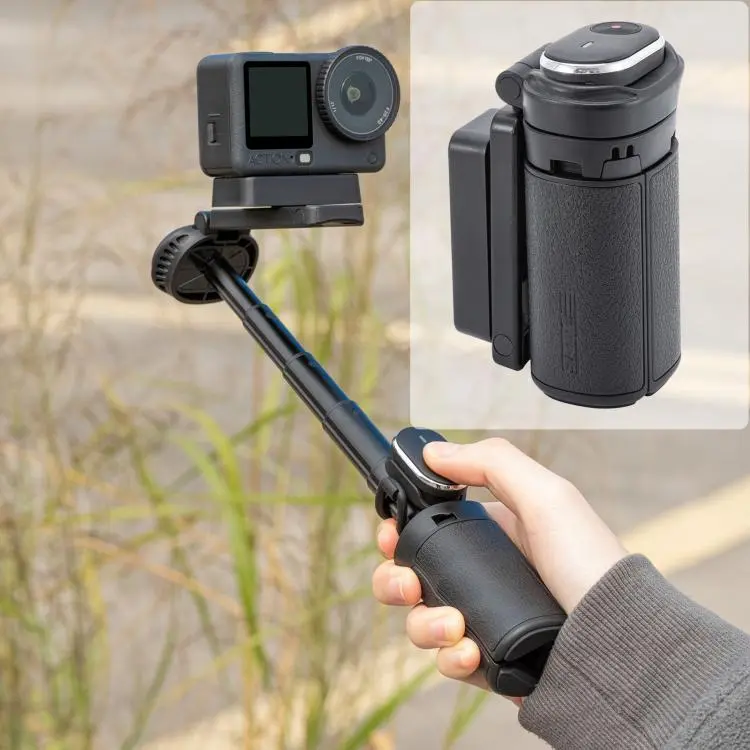 STARTRC 3-in-1 Action Camera Grip with Remote Tripod Stand for DJI Action Series (Black)
