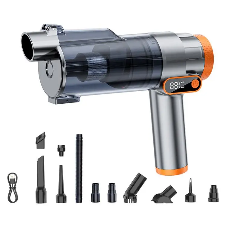 SUITU ST-153A Plus Handheld Blow Suction Combo Car Vacuum Cleaner with Inflation Function(Silver Orange)